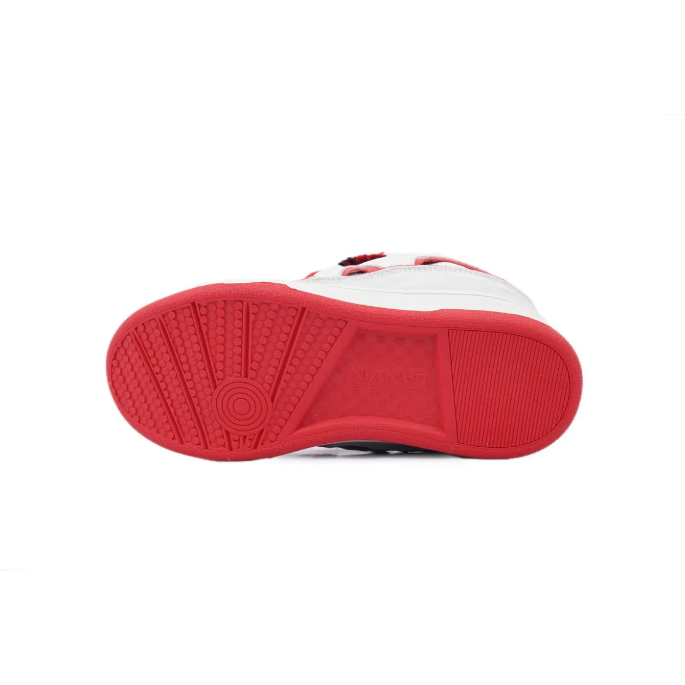 LANVIN LEATHER CURB WHITE AND RED