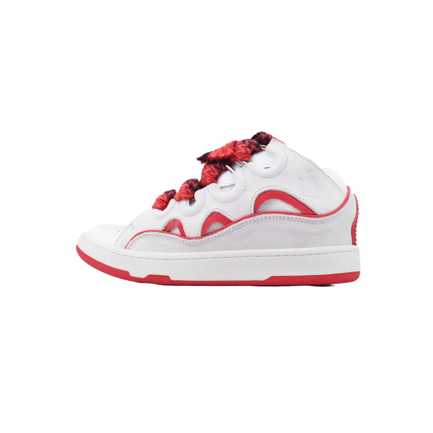 LANVIN LEATHER CURB WHITE AND RED