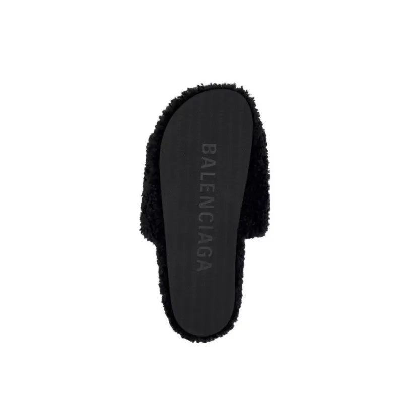 Balenciaga Furry Slide Black
