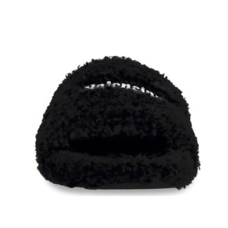 Balenciaga Furry Slide Black