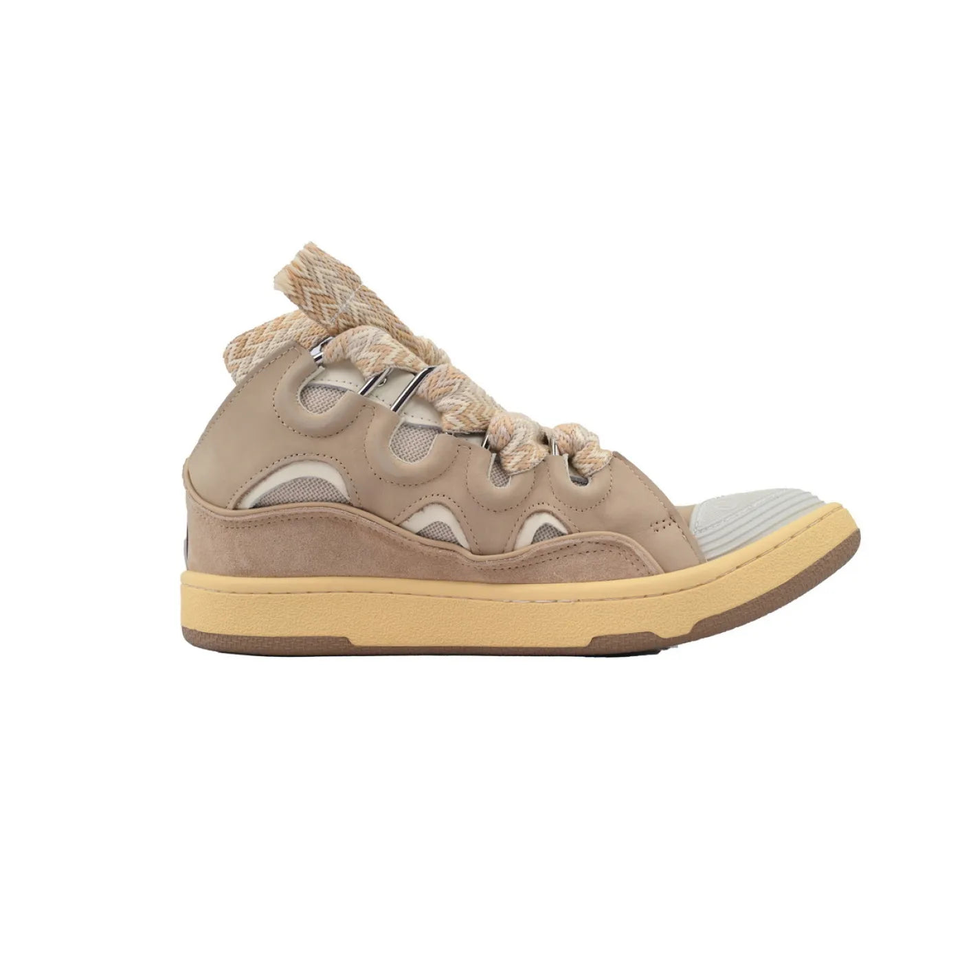 Lanvin Leather Curb White Brown