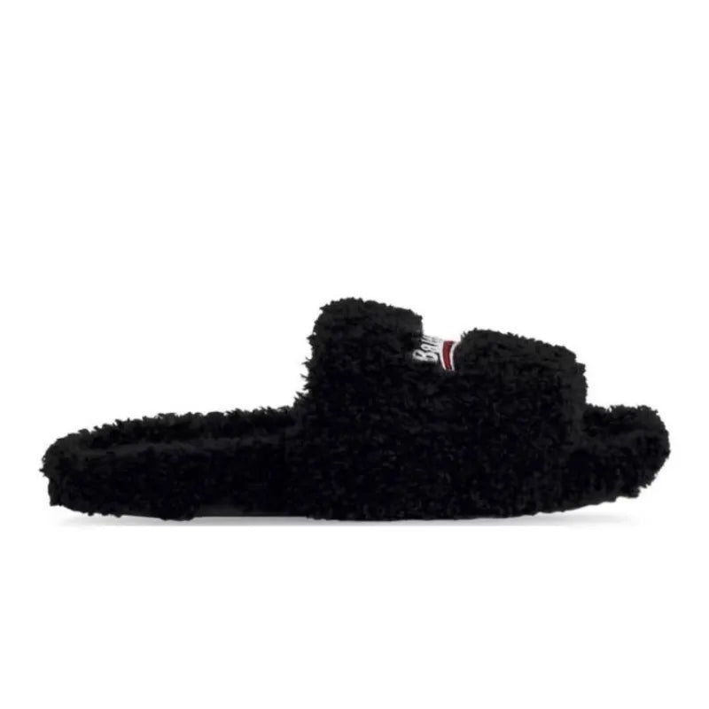 Balenciaga Furry Slide Black