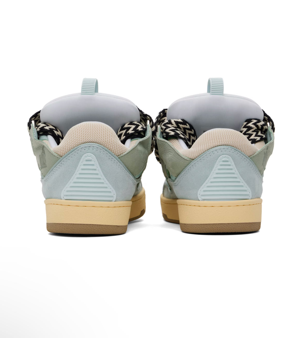 Blue & Green Leather Curb Sneakers