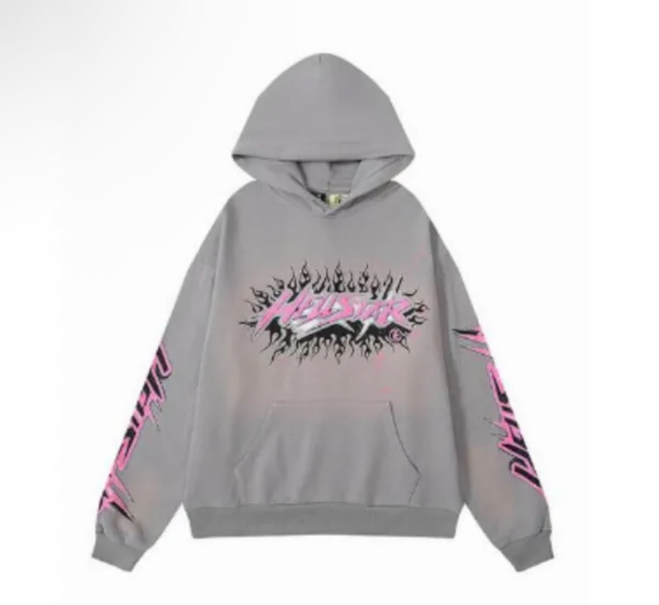 HELLSTAR HOODIE GRAY AND PINK