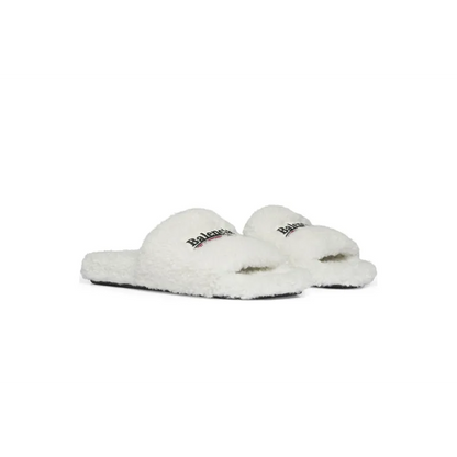 Balenciaga Furry Slide White