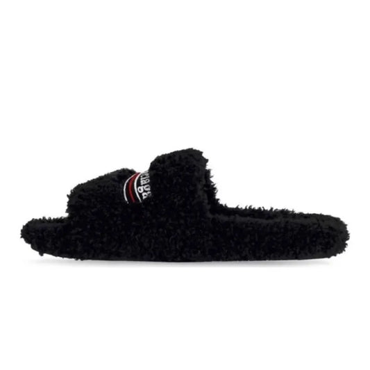 Balenciaga Furry Slide Black