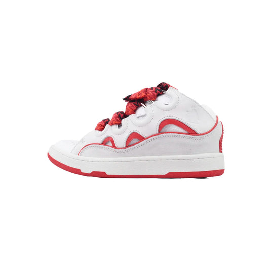 LANVIN LEATHER CURB WHITE AND RED