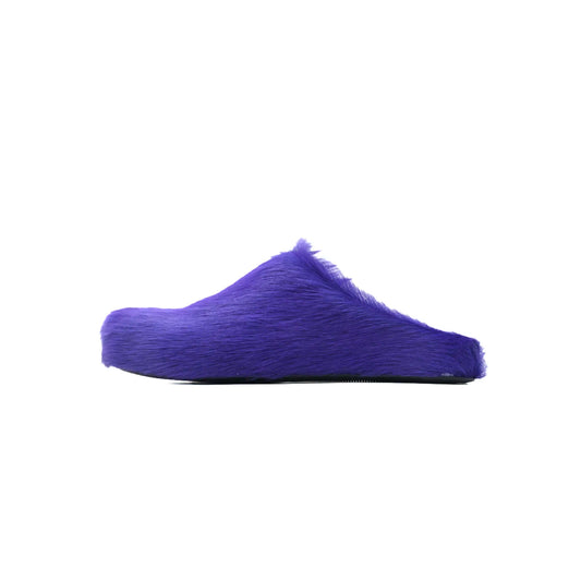 Marni Long-hair Calfskin Fussbett Sabot Purple
