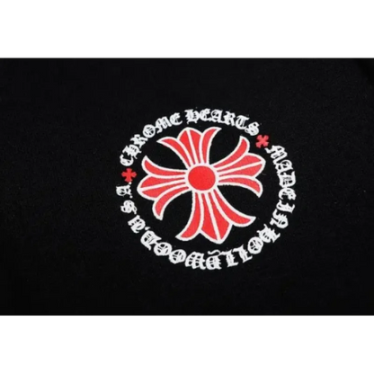 Chrome Hearts Made In Hollywood Plus Cross Zip Up Hoodie Black/Red