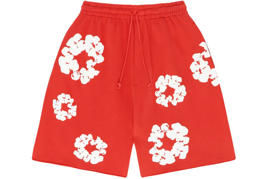 Denim Tears The Cotton Wreath Shorts red