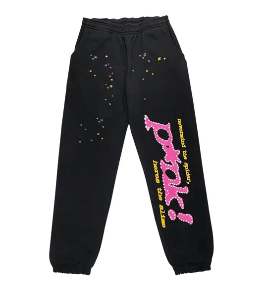 SP5DER P*NK SWEATPANTS BLACK