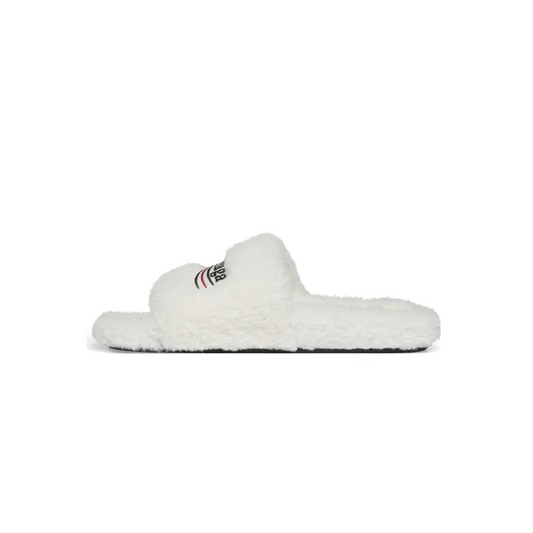 Balenciaga Furry Slide White