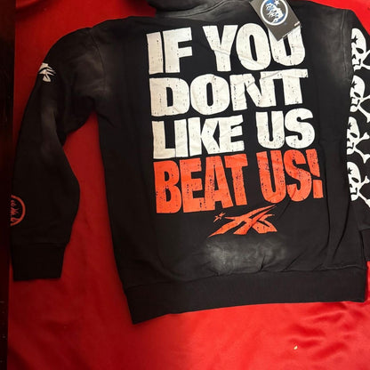 HELLSTAR HOODIE IF YOU DONT LIKE US BEAT US