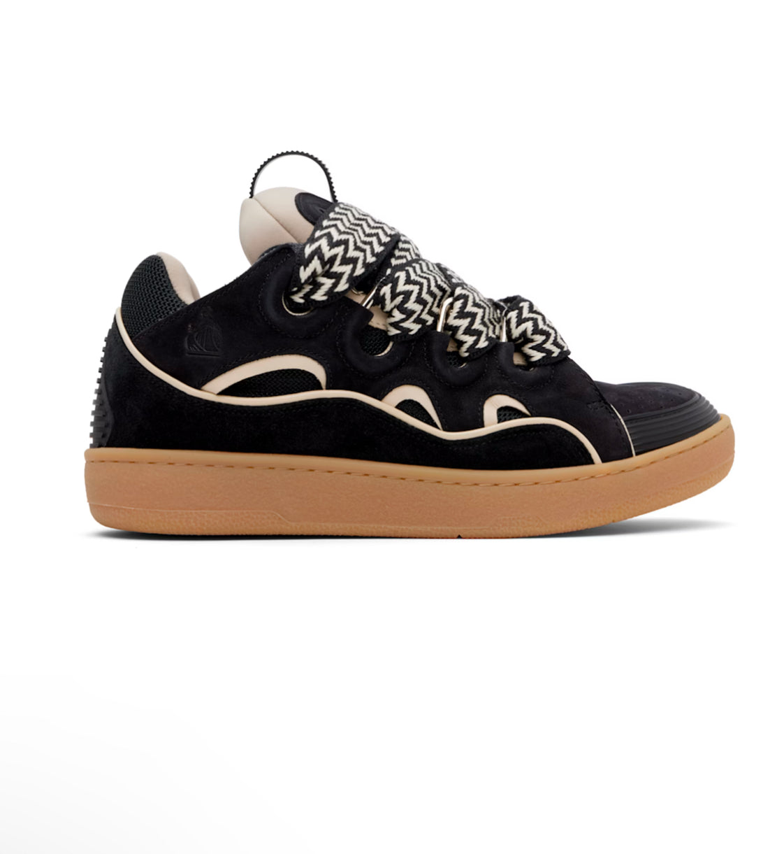 Exclusive Black Curb Leather Sneakers