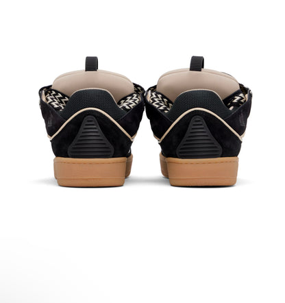 Exclusive Black Curb Leather Sneakers