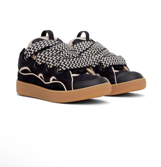 Exclusive Black Curb Leather Sneakers