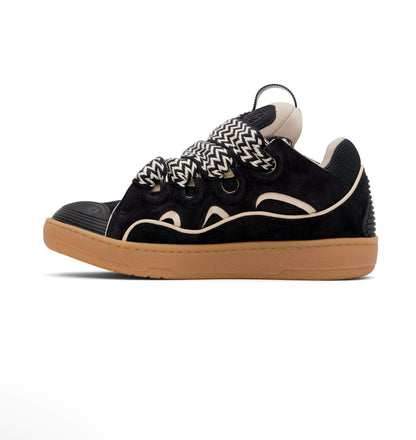 Exclusive Black Curb Leather Sneakers