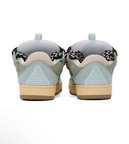 Blue & Green Leather Curb Sneakers