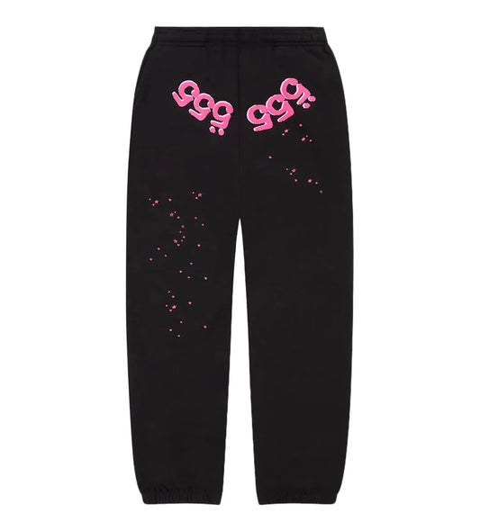 SP5DER ANGEL NUMBER SWEATPANTS BLACK