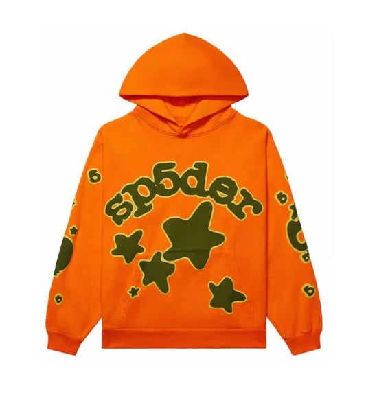 SP5DER BELUGA HOODIE ORANGE/GREEN