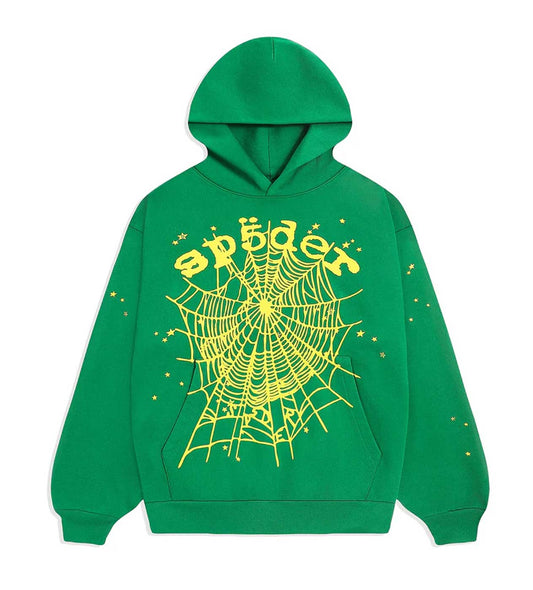 SP5DER STAR OG WEB V2 HOODIE GREEN