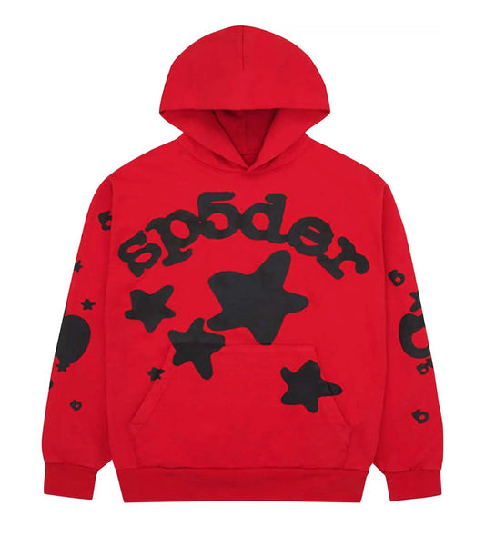 SP5DER BELUGA RED HOODIE