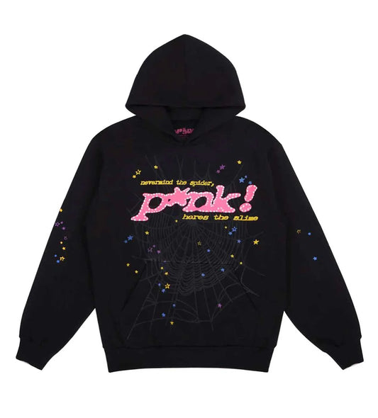 SP5DER P*NK HOODIE BLACK